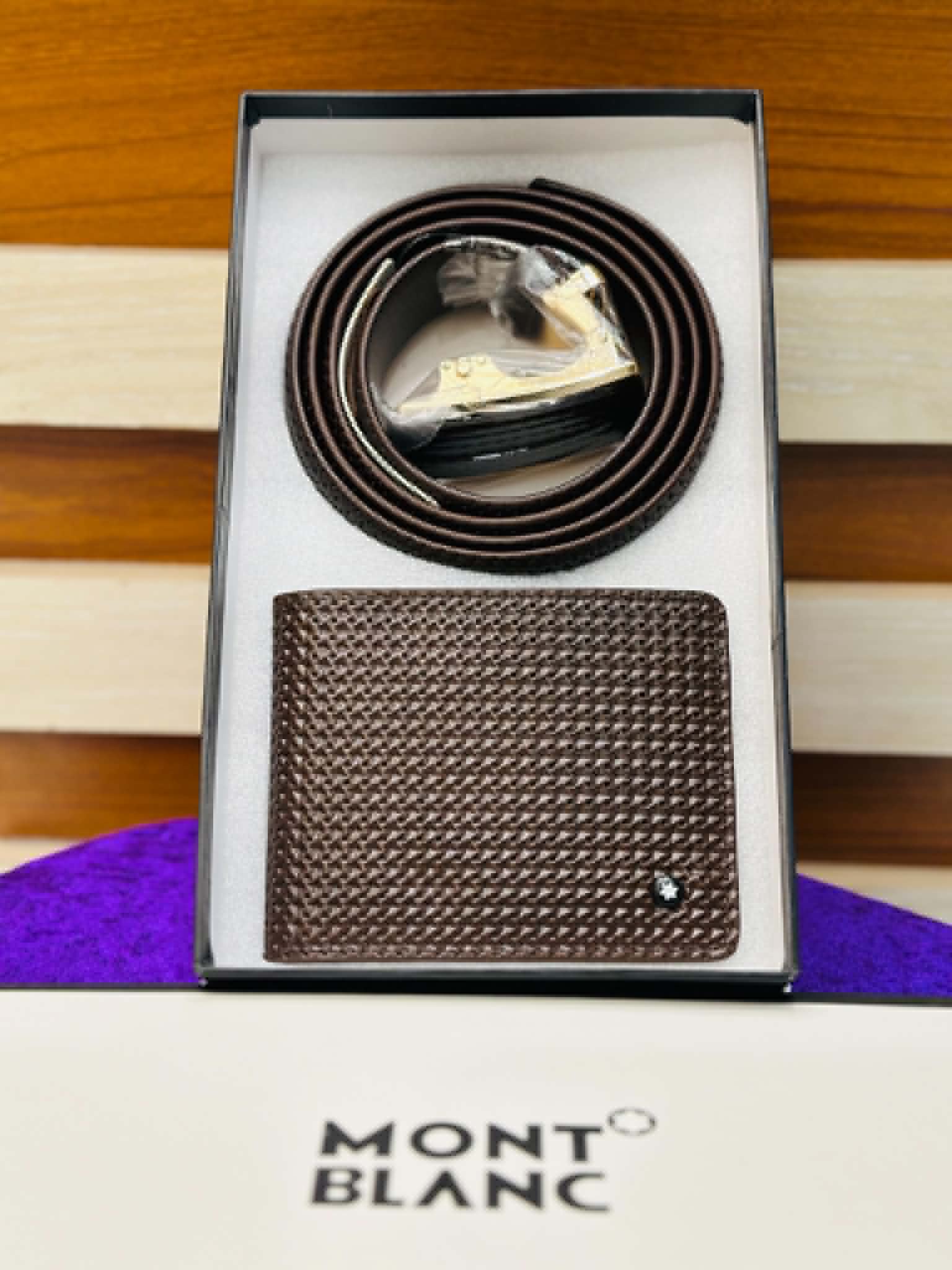 MONT BLANC BELT AND WALLET COMBO